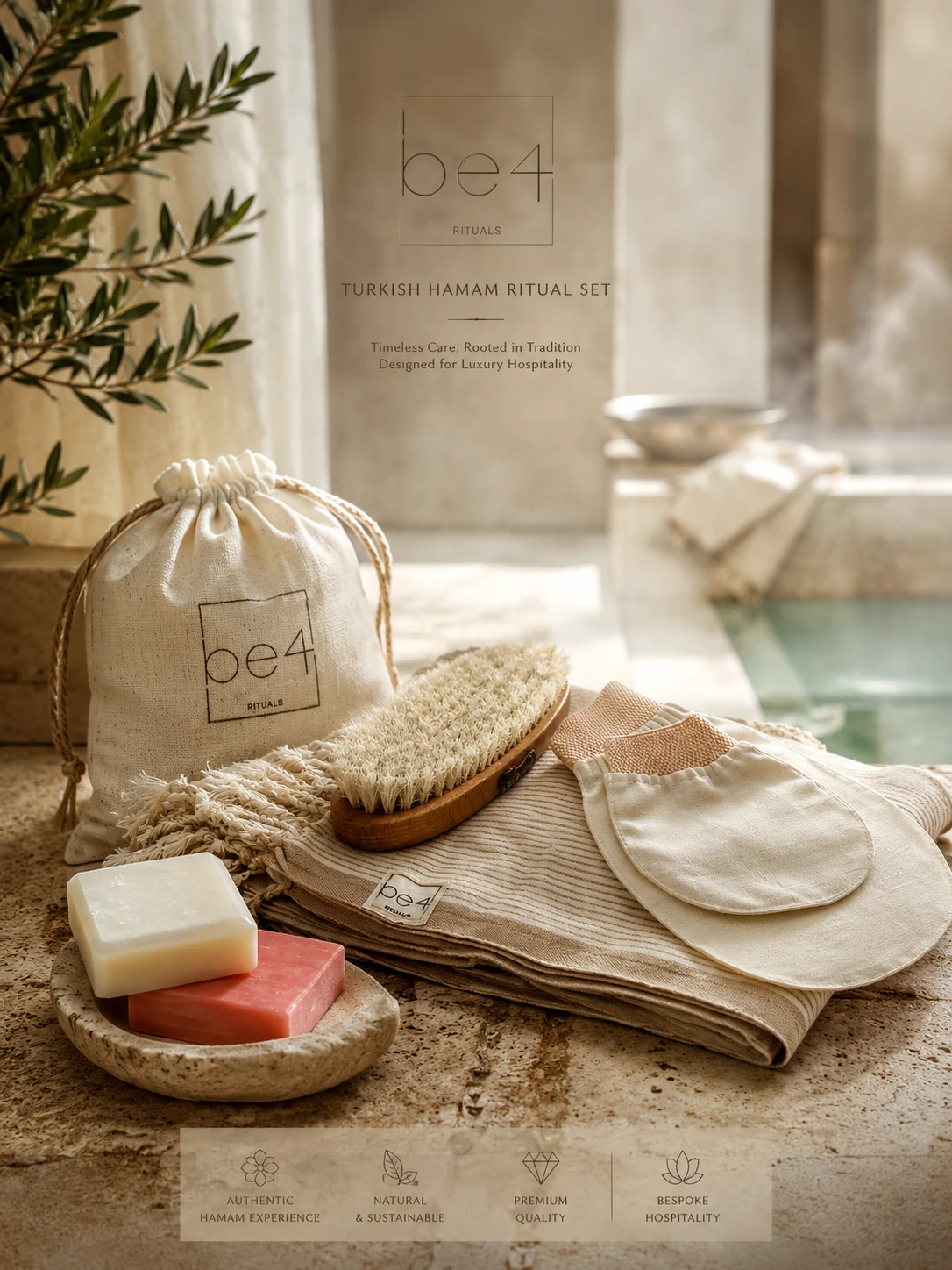 Be4 hamam ritüeli, doğal sabun, kese ve bakım detayları