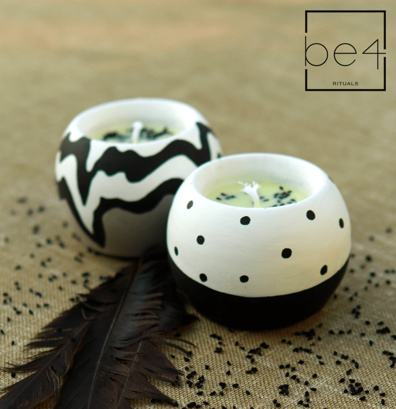 Desenli Beton Lavanta Aromalı Soya Mumu | Be4 Rituals