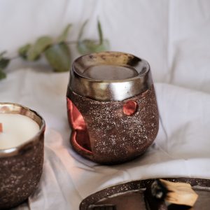 El Yapımı Rustik Seramik Buhurdanlık | Kahverengi