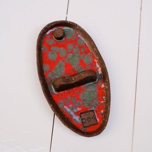 El Yapımı Rustik Seramik Tütsülük | Kahverengi Kırmızı