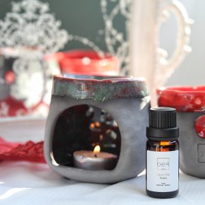 El Yapımı Rustik Seramik Buhurdanlık | Gri Kırmızı